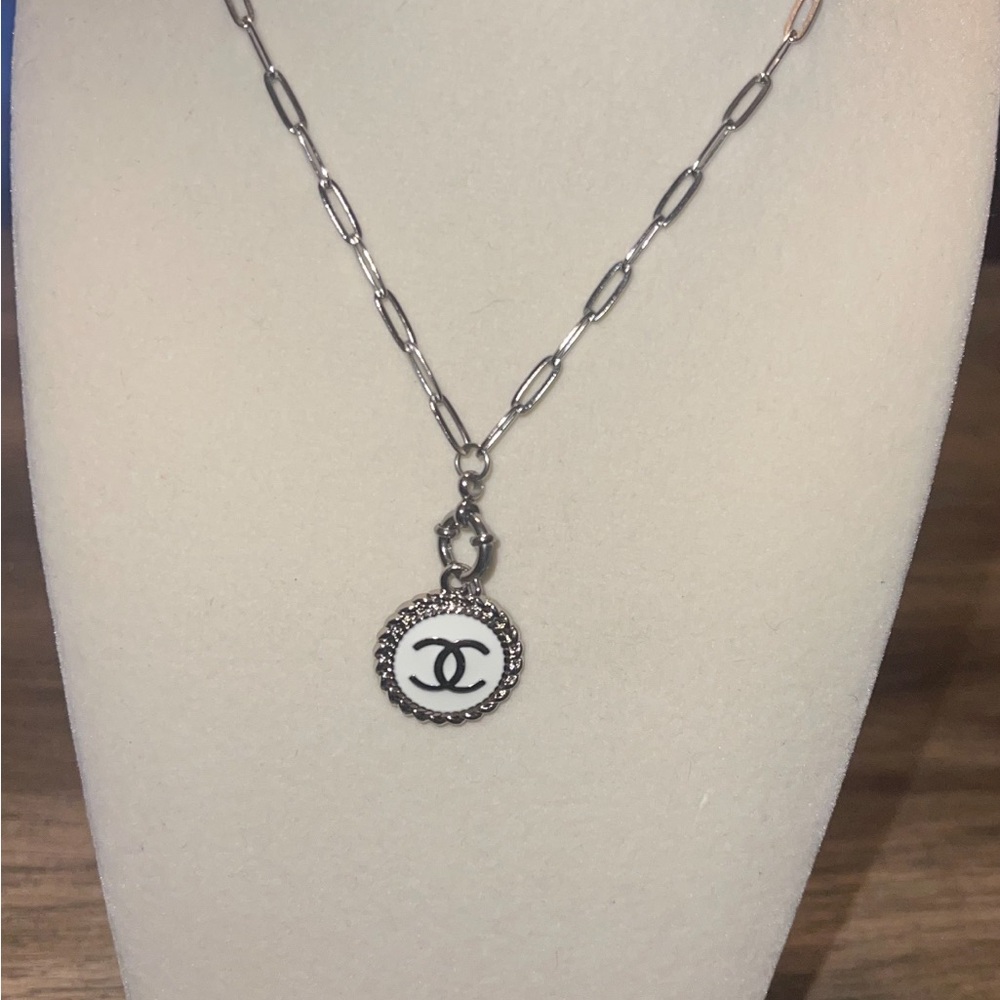 Silver and Black Pendant Necklace